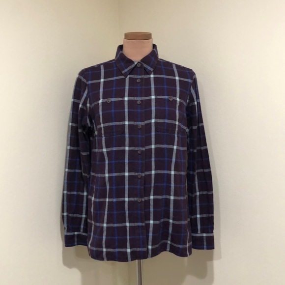 Duluth Trading Company Button Down Shirt Size Small Purple Plaid Flannel - Picture 2 of 9